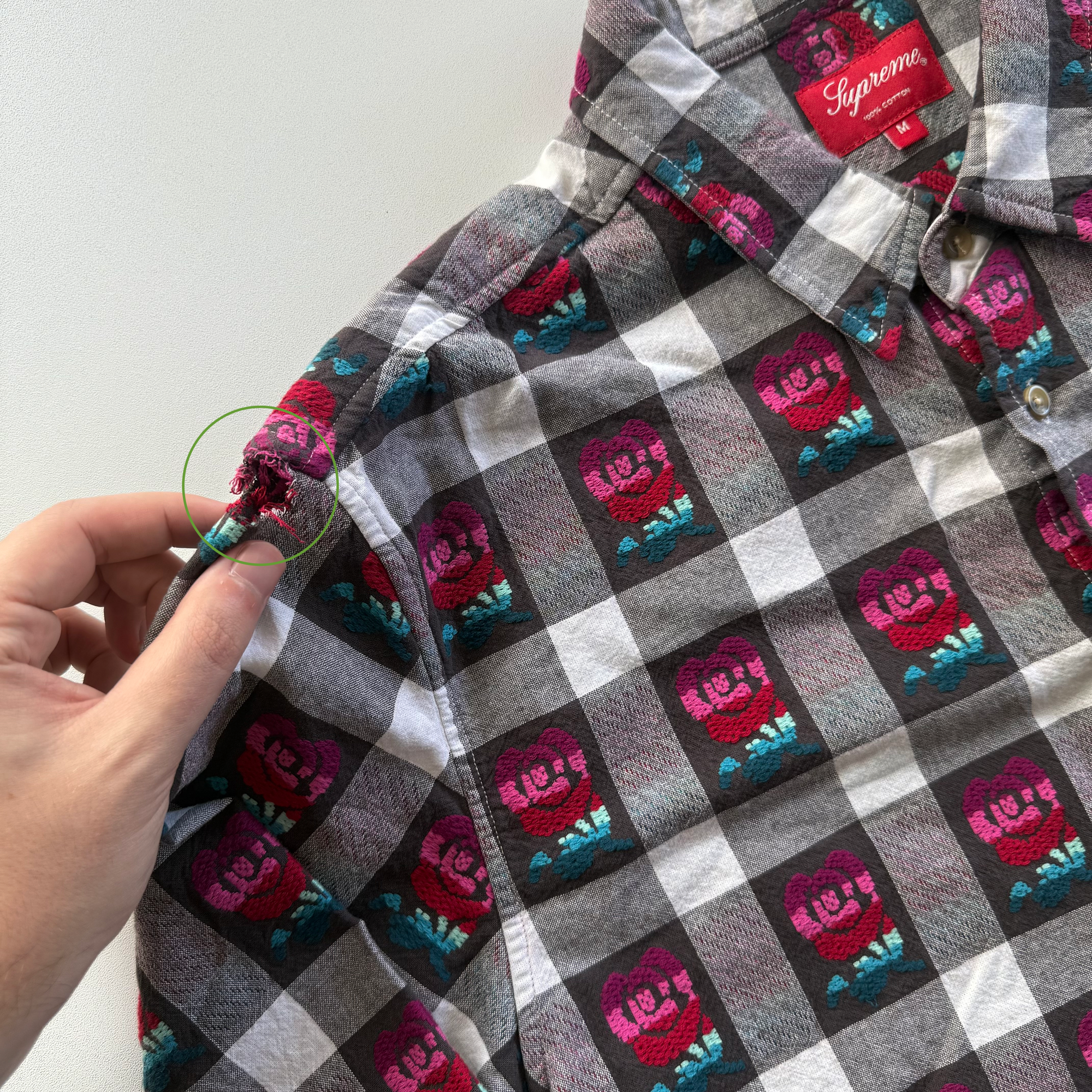 Supreme SS19 Rose Buffalo Plaid Flannel Shirt