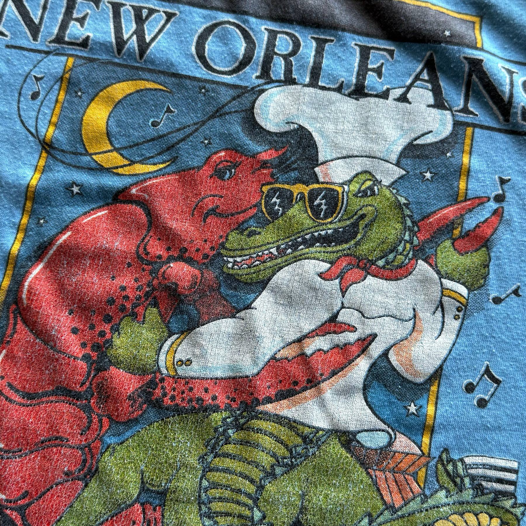 Vintage 1985 New Orleans Cooking with Jazz Souvenir Tee