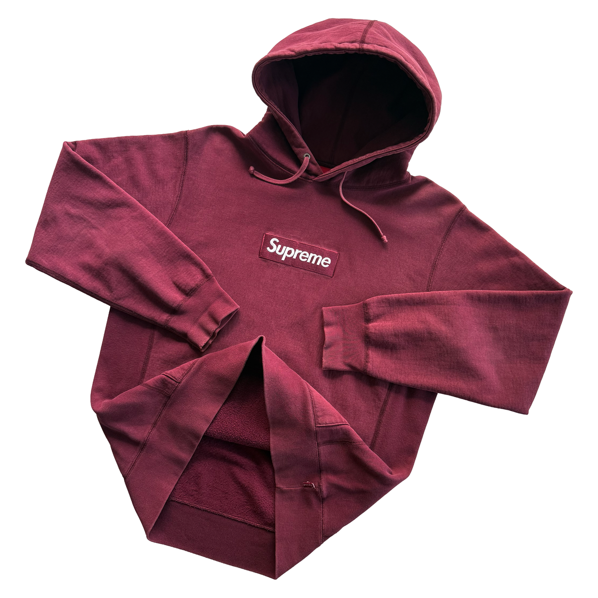 Supreme FW11 Burgundy Box Logo Hoodie
