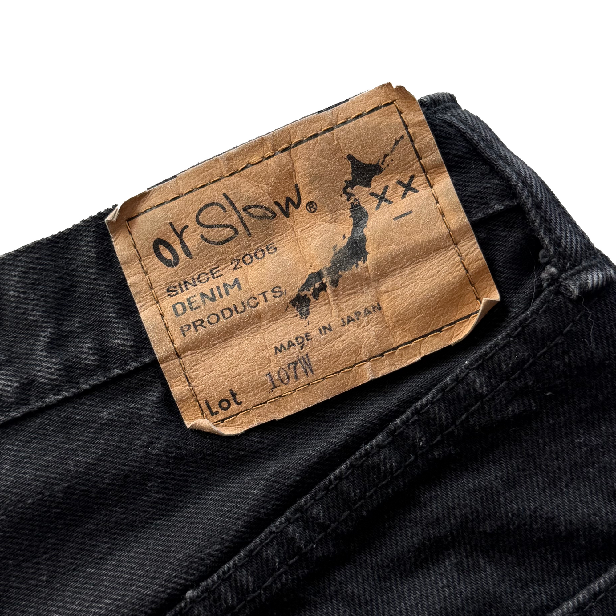 OrSlow 107 Ivy Fit Black Denim Jeans