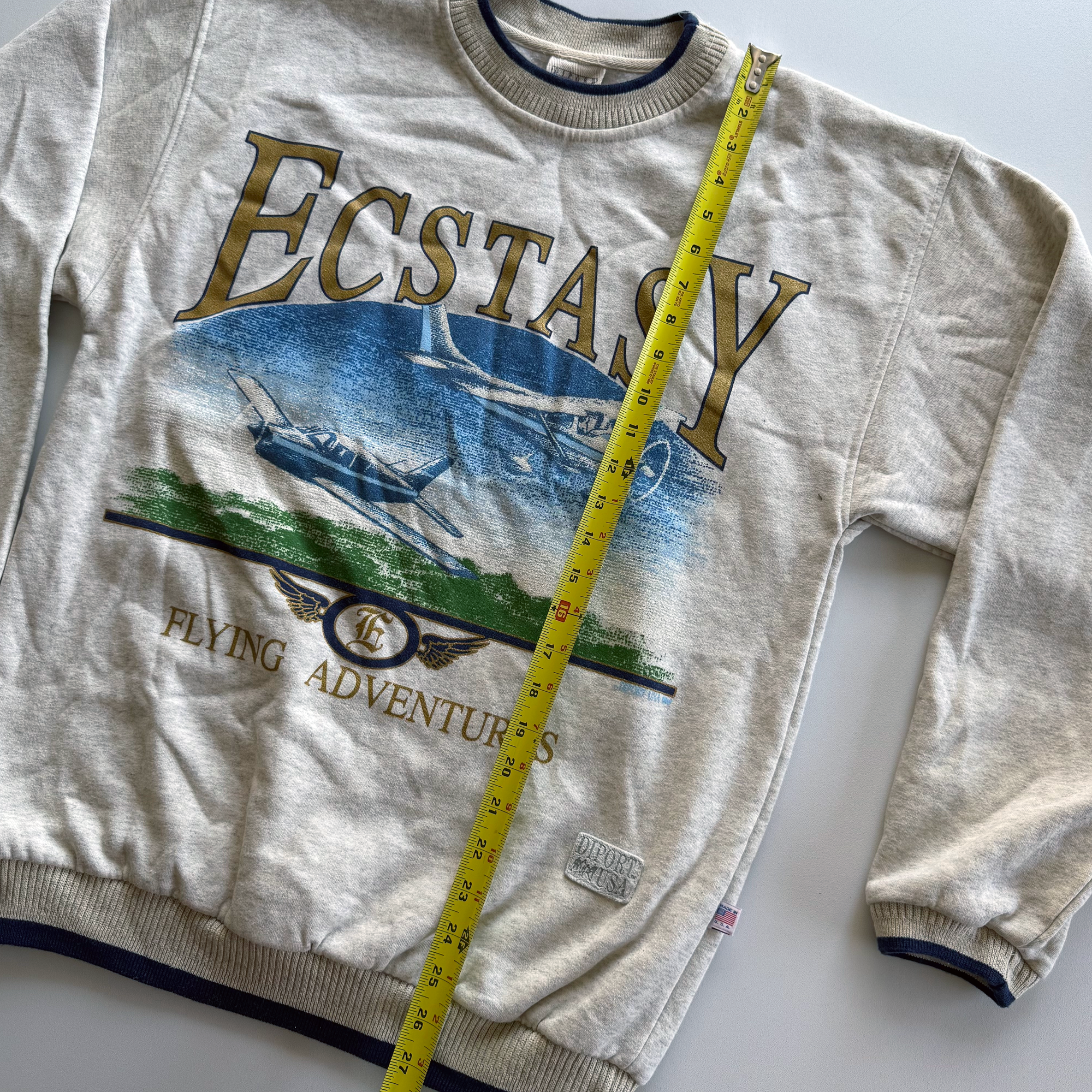 Vintage 1990s Carnival Cruise Ecstasy Airplane Sweater