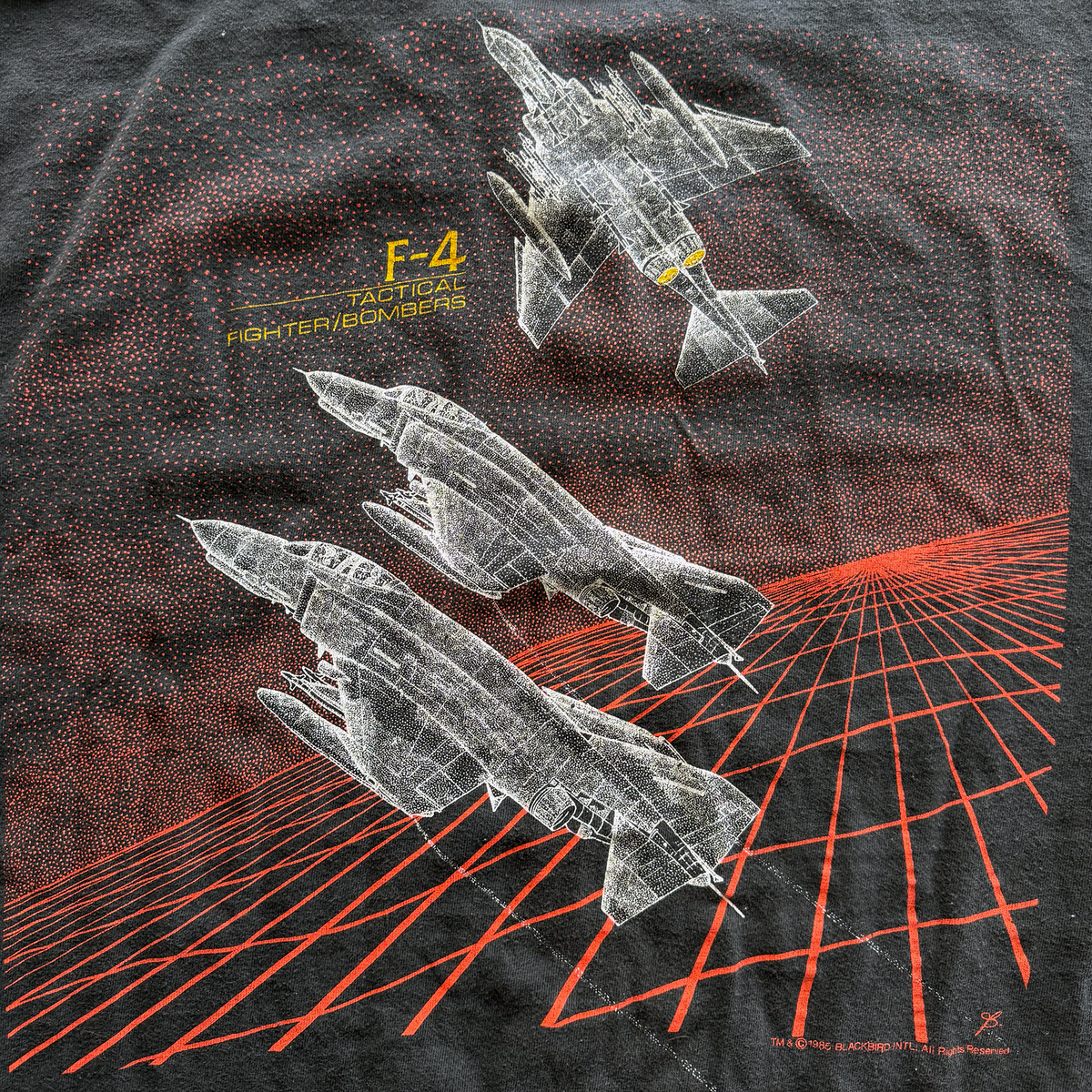 Vintage 1986 Blackbird F-4 Phantom II Fighter Jet Tee