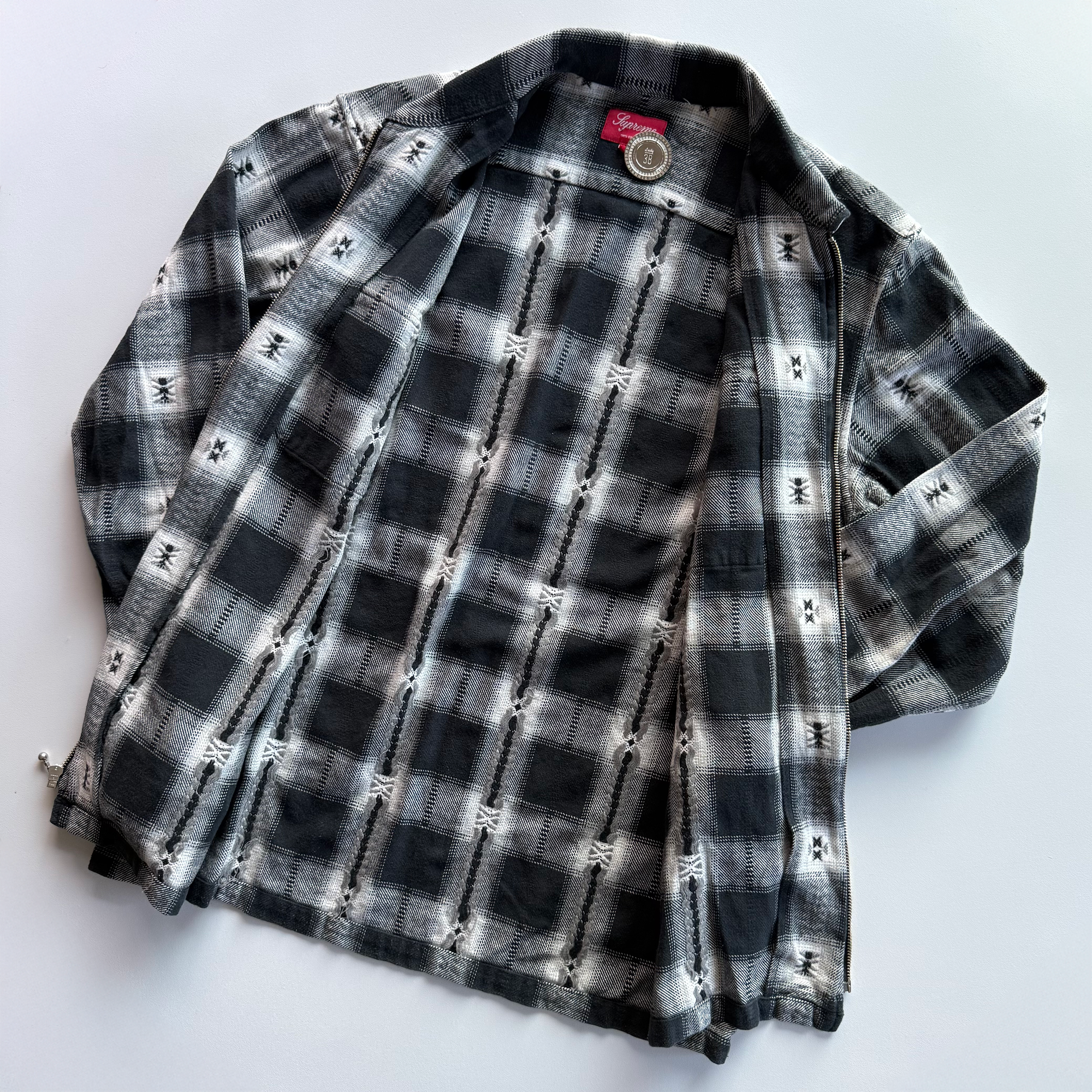 Supreme FW17 Plaid Flannel Zip Up Shirt