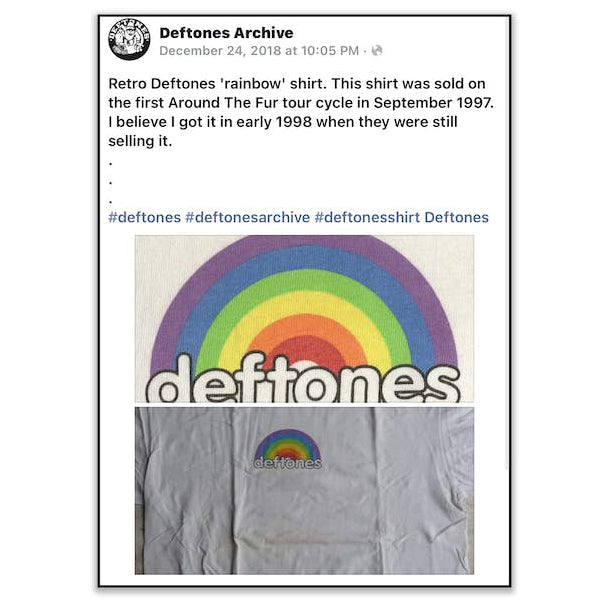 Vintage 1997 Deftones Rainbow Tee