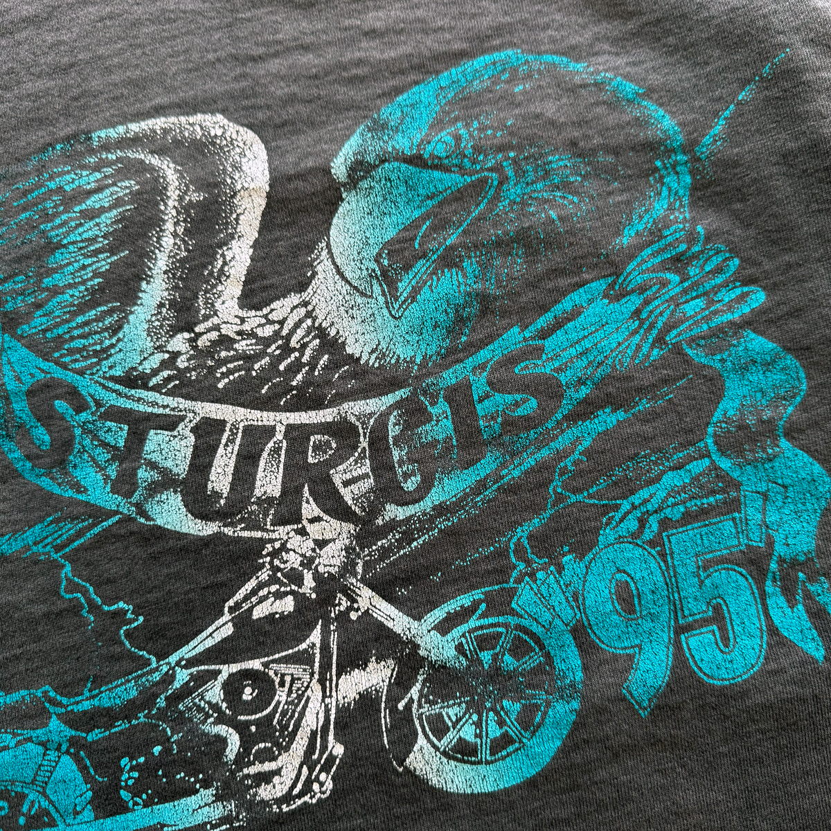 Vintage 1995 Sturgis Black Hills Rally Motorcycle Fader Tee