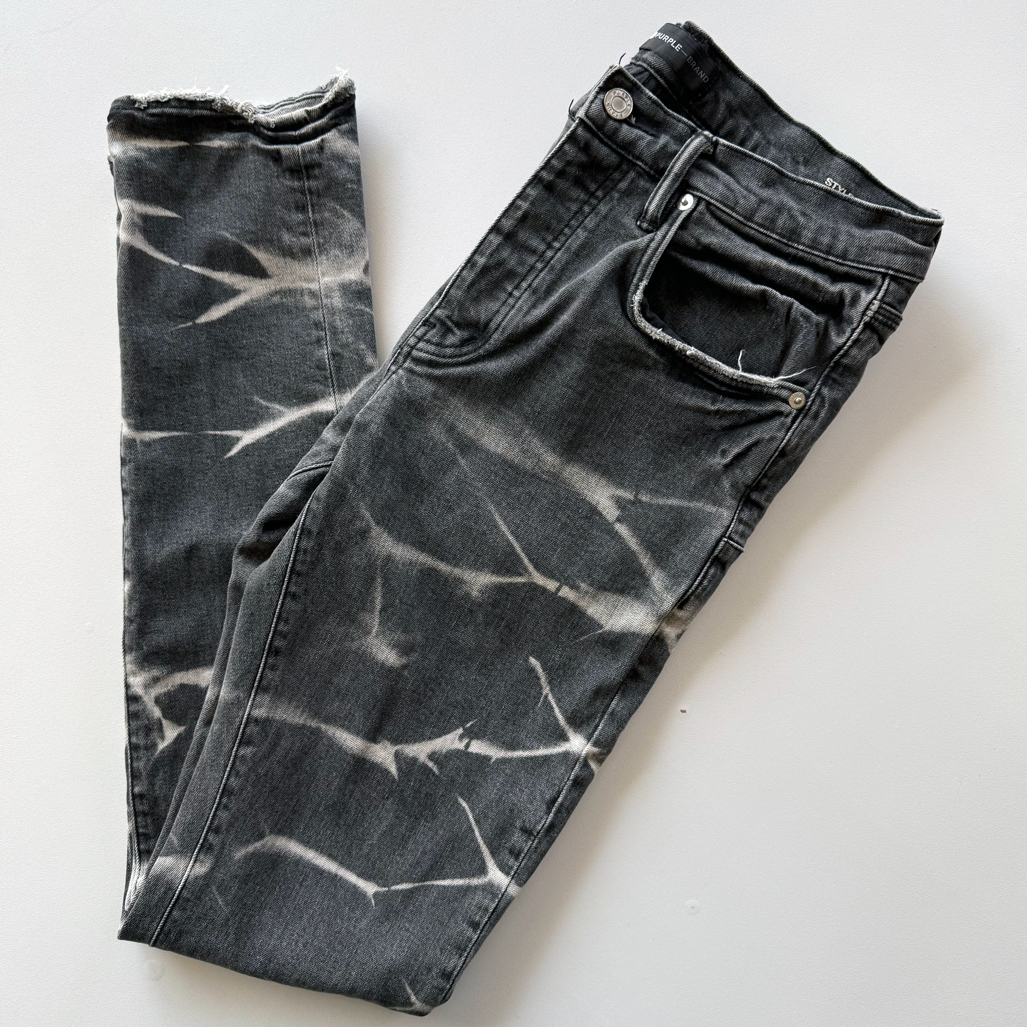 Purple Brand $275 Tiedye Stripe Pant Denim Jeans P001