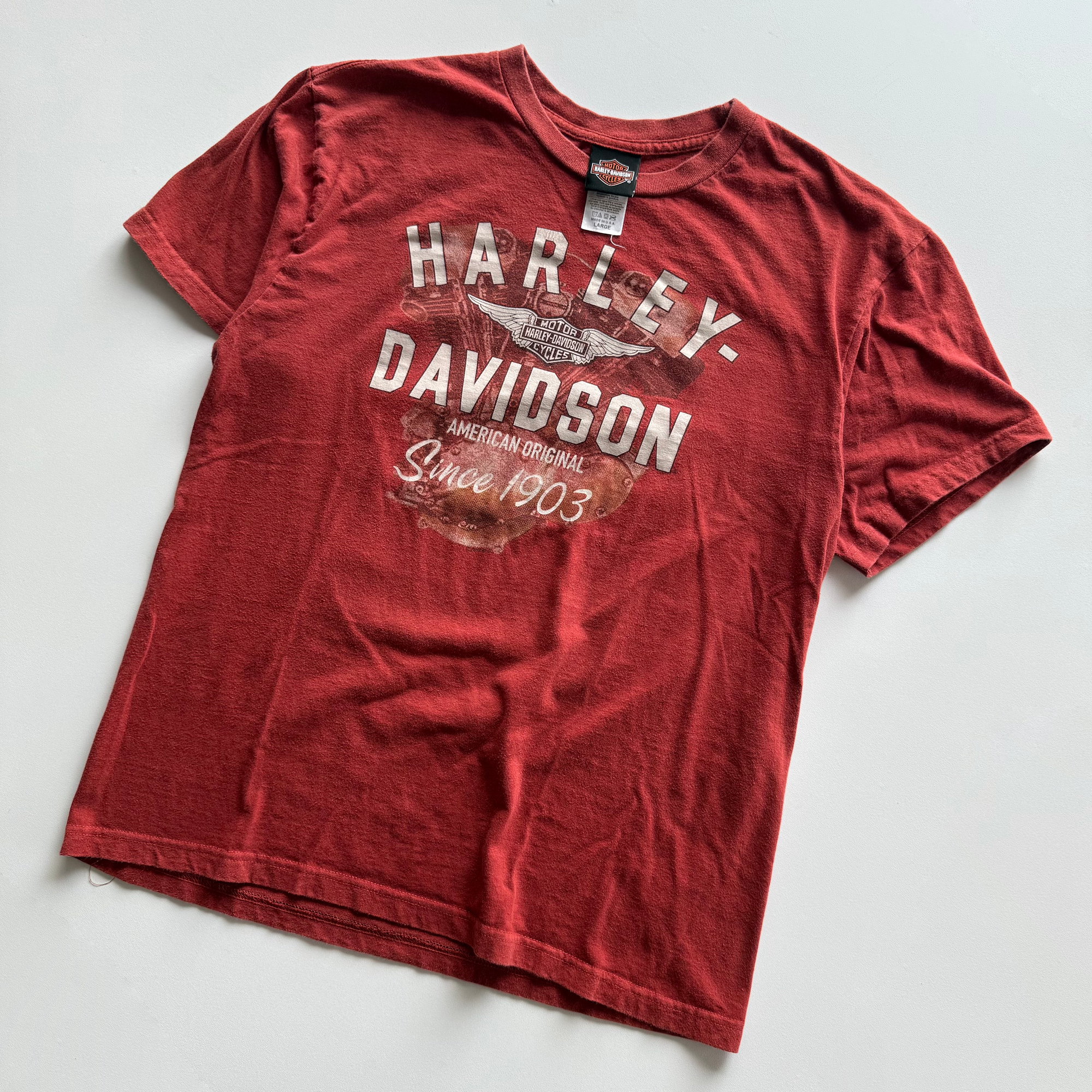 Vintage 2000s Harley Davidson OKC Tornado Cowgirl Tee