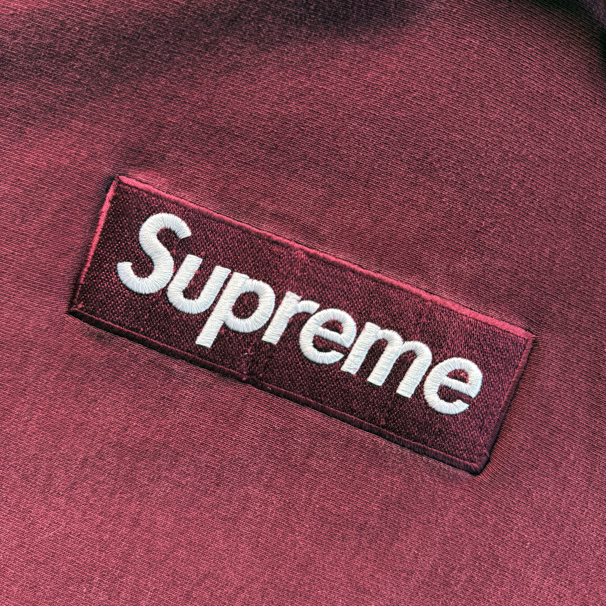 Supreme FW11 Burgundy Box Logo Hoodie