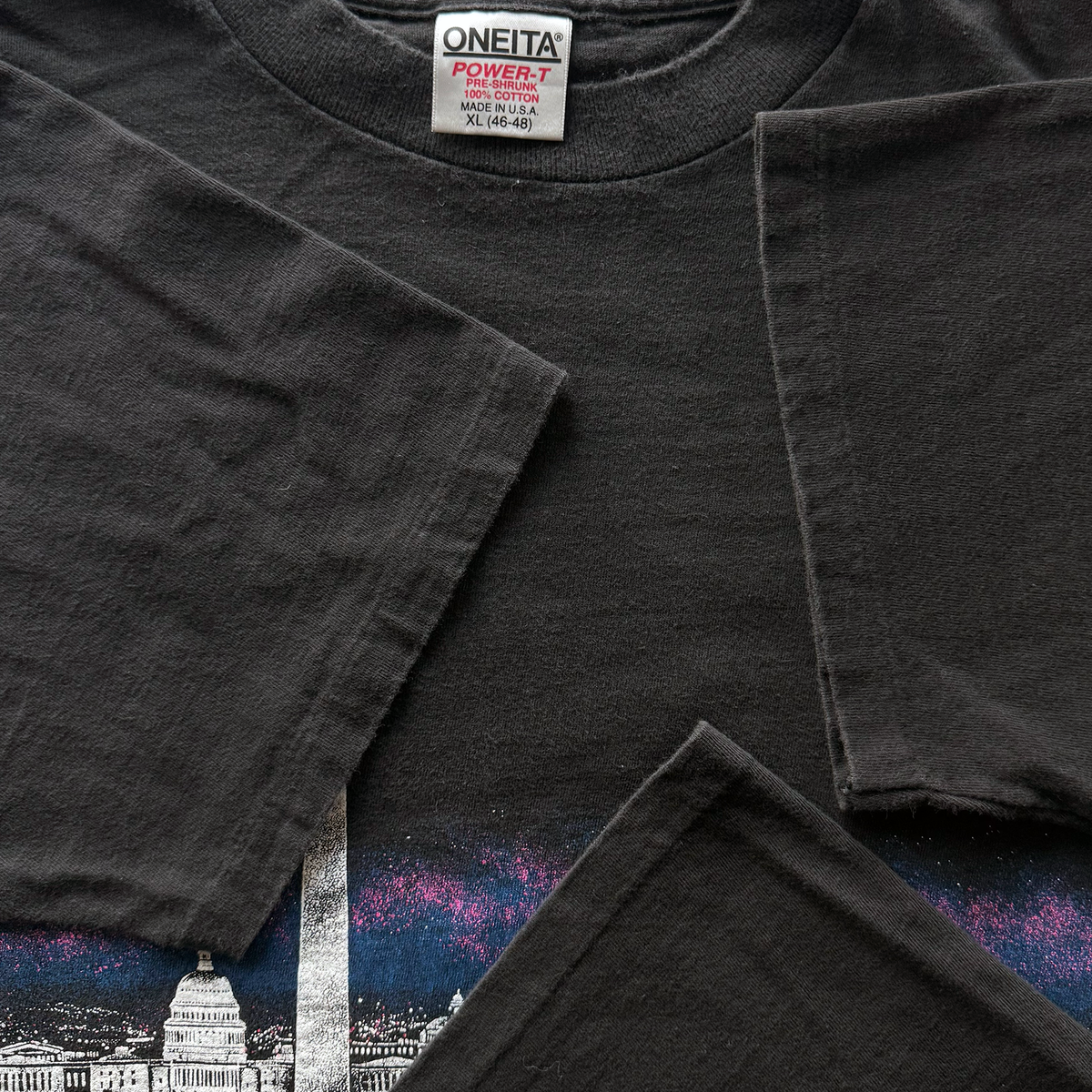 Vintage 1989 Washington DC Night Skyline USA America AOP Tee