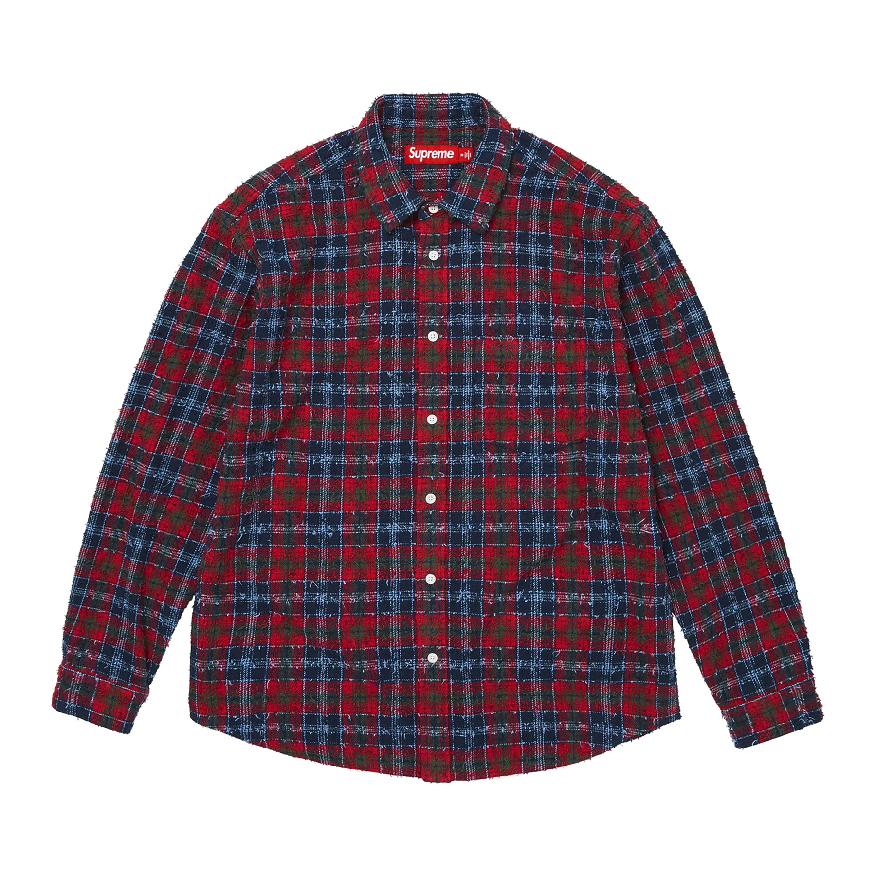 Supreme FW26 Frayed Textured Plaid Shirt