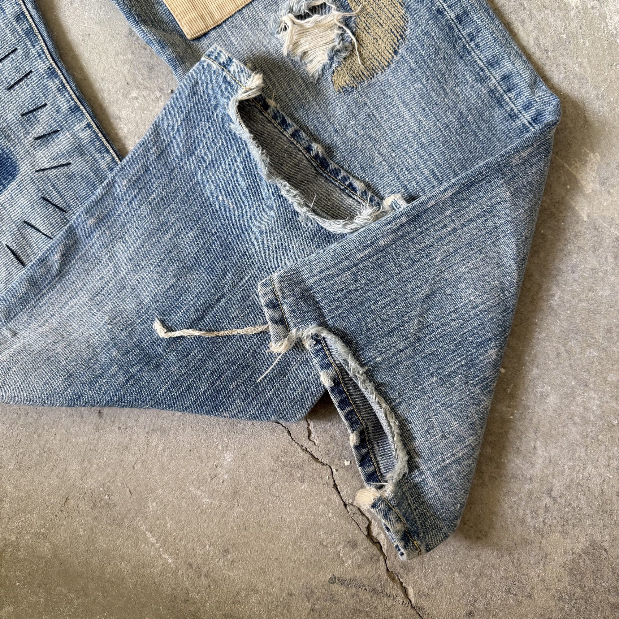 Vintage Exhibitionist Japan Distressed Patchwork Denim