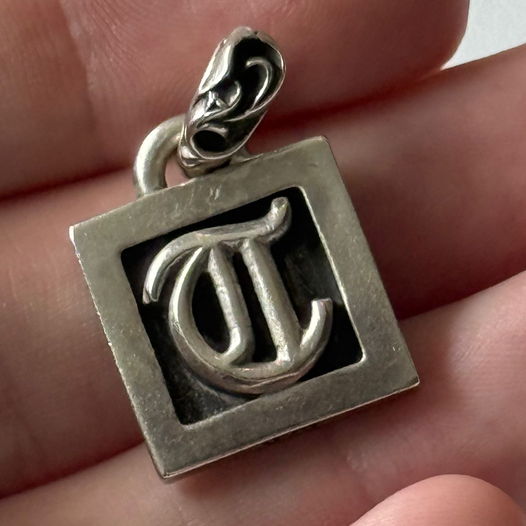 Chrome Hearts Framed Letter "T" Alphabet Charm Pendant