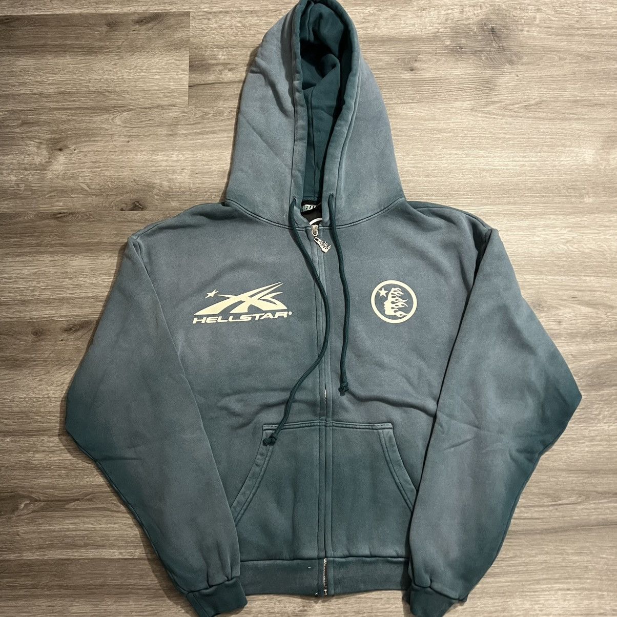 Hellstar SS24 Logo Zip Up Sweatshirt (Blue, Brown, Grey)