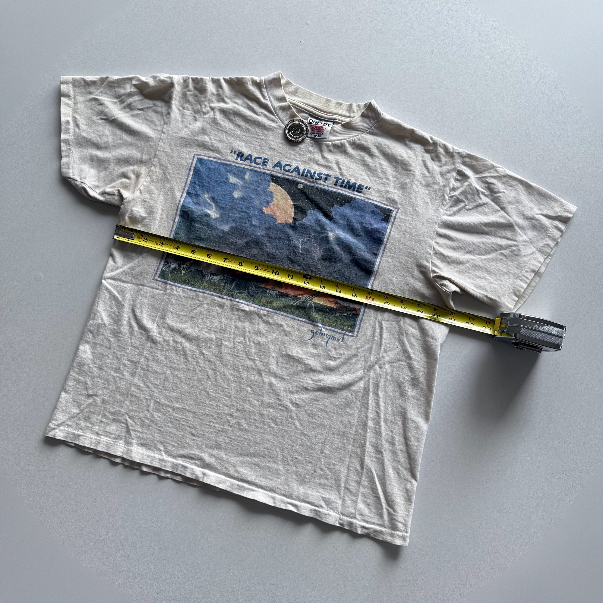 Vintage 1993 "Race Against Time" Earth Day Climate Change Tee
