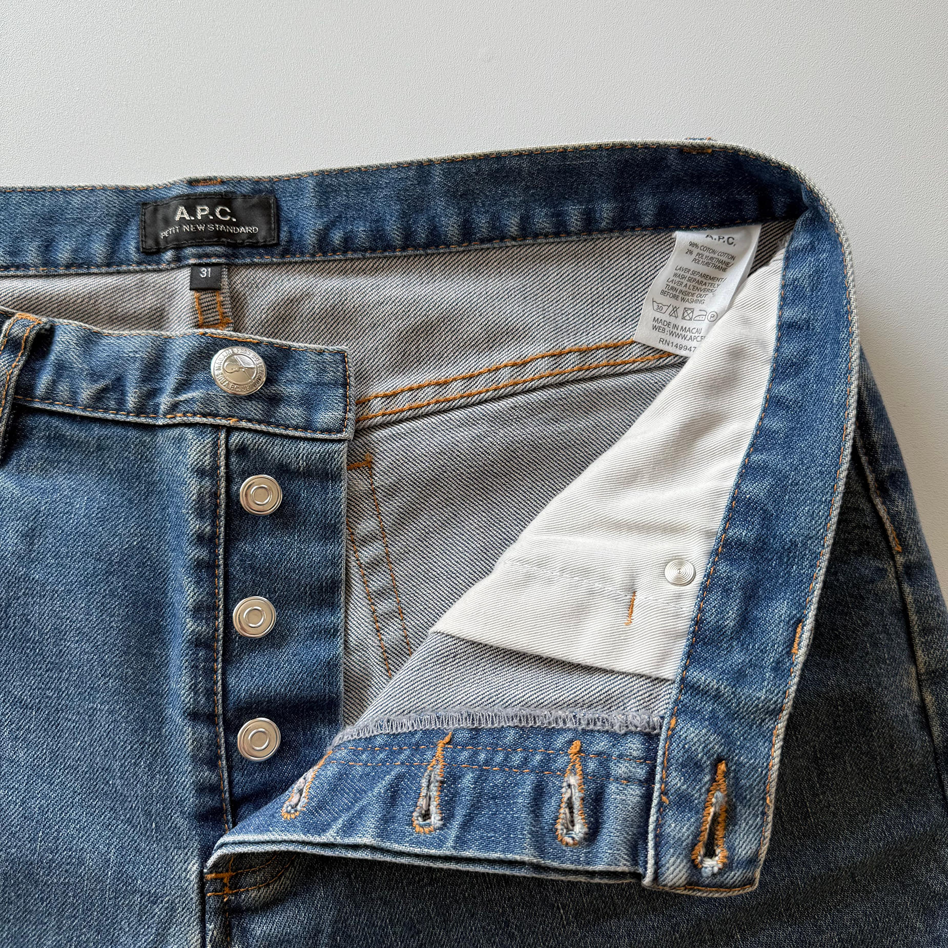 A.P.C. Petit New Standard Denim Blue Jeans