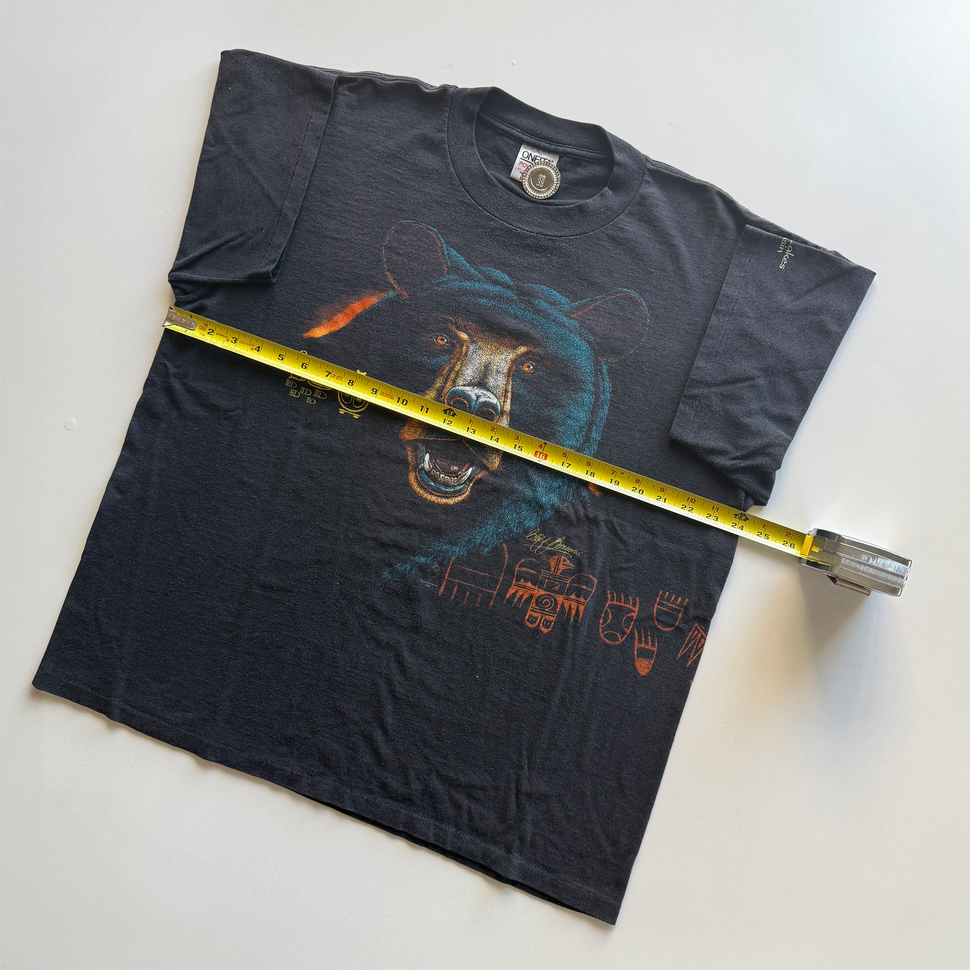 Vintage 1989 Black Bear Land o' Lakes AOP Tee