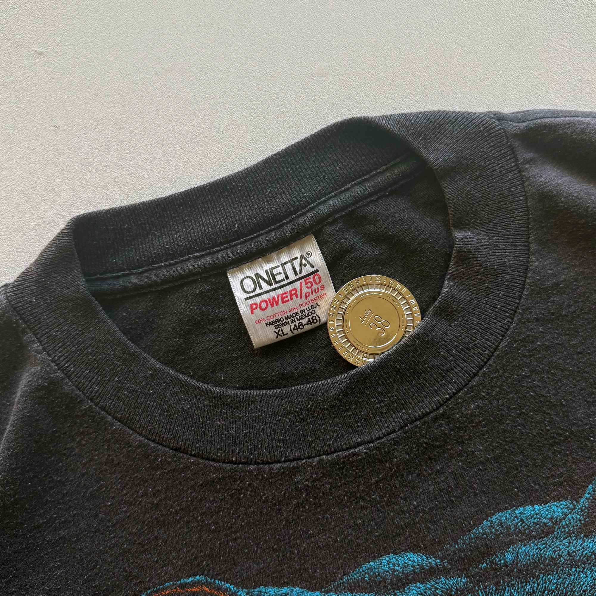 Vintage 1989 Black Bear Land o' Lakes AOP Tee