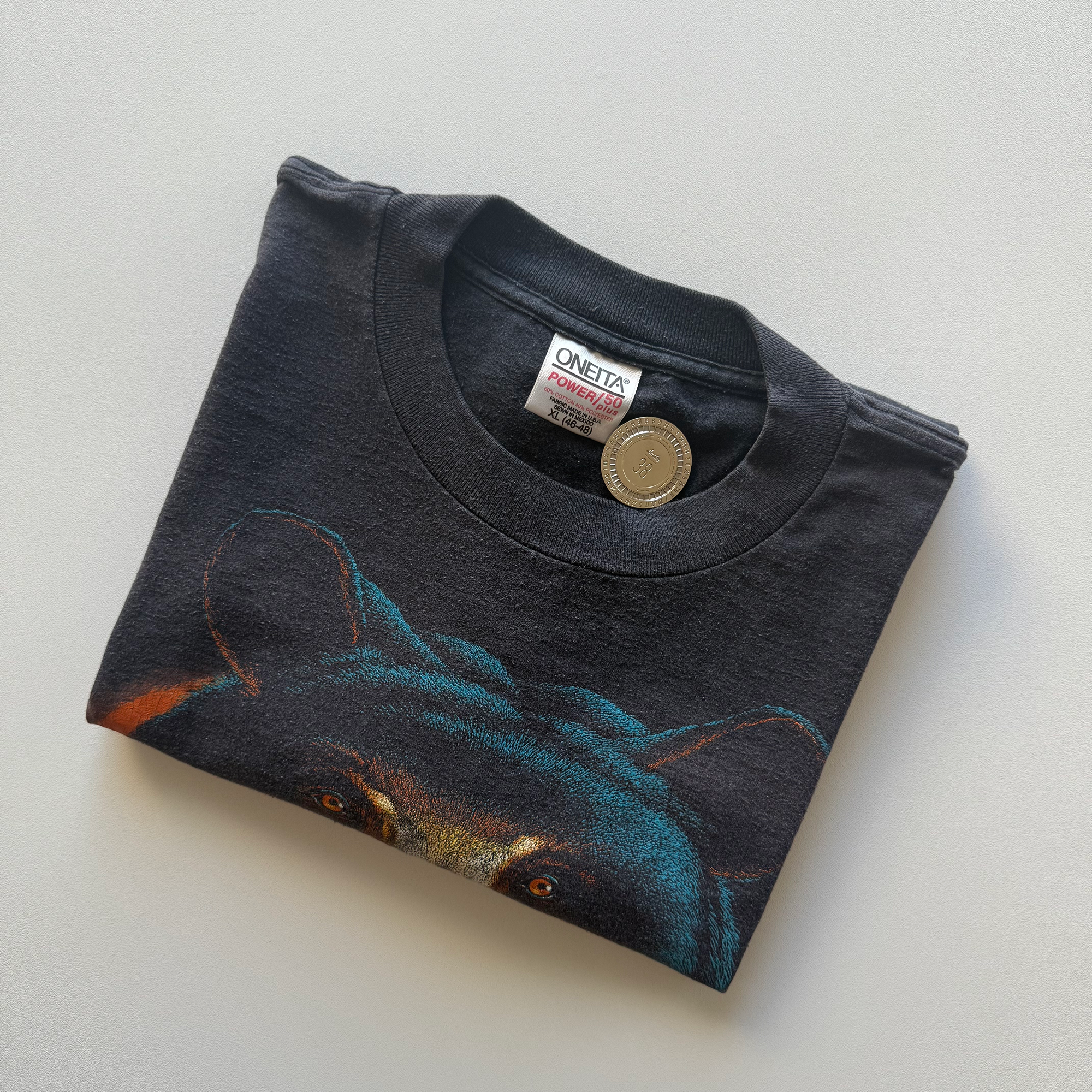 Vintage 1989 Black Bear Land o' Lakes AOP Tee