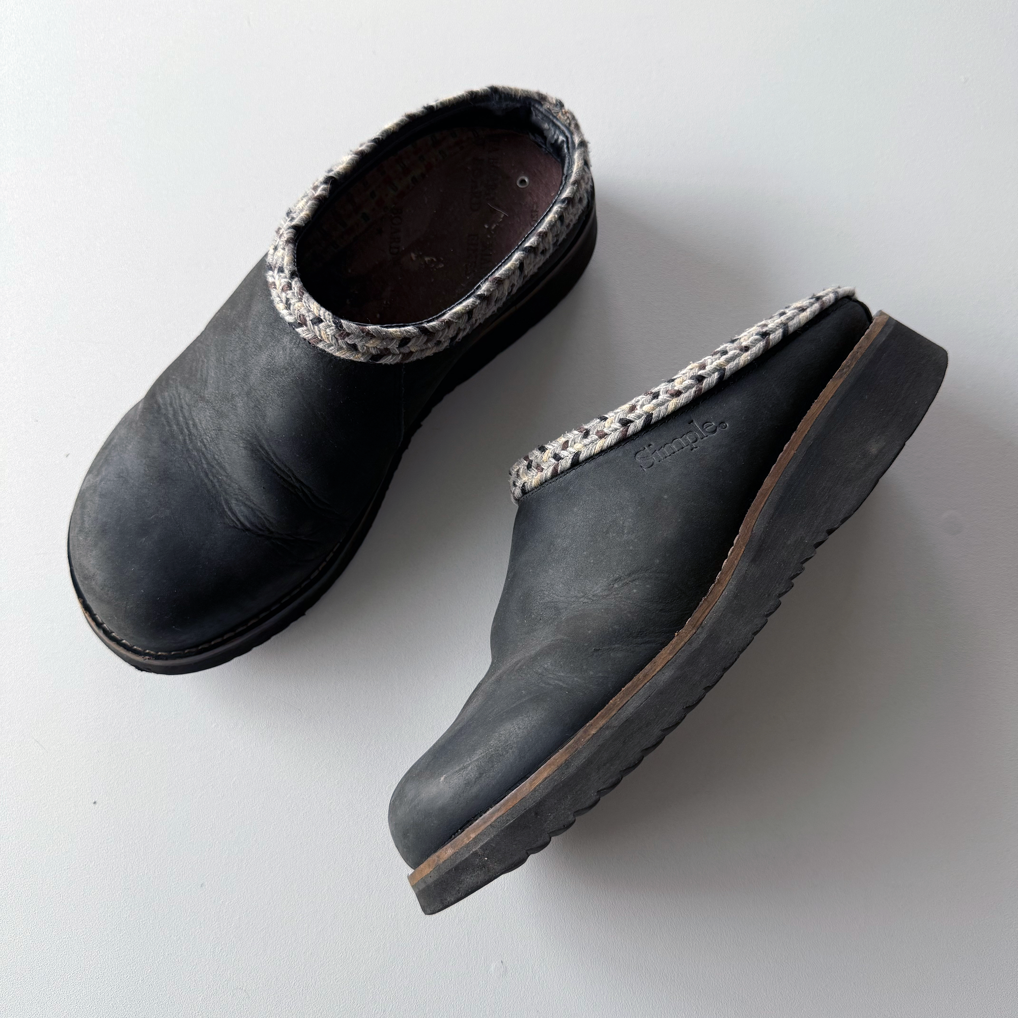 Simple Shoes Original Clog Black Leather (Size 9)