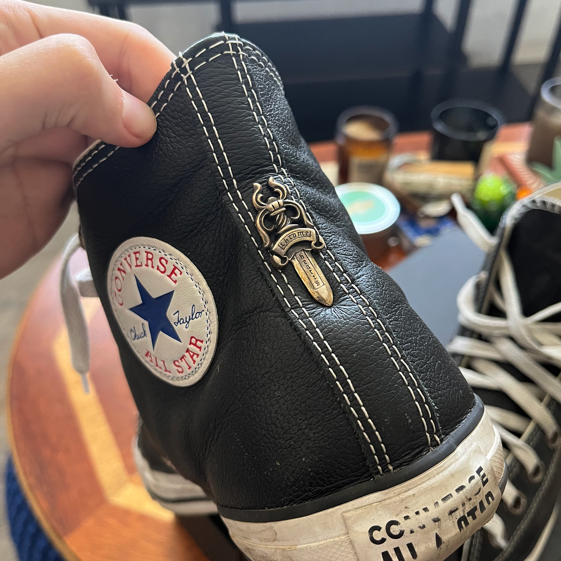 Chrome Hearts Cross Patch Dagger All Star Converse High Tops