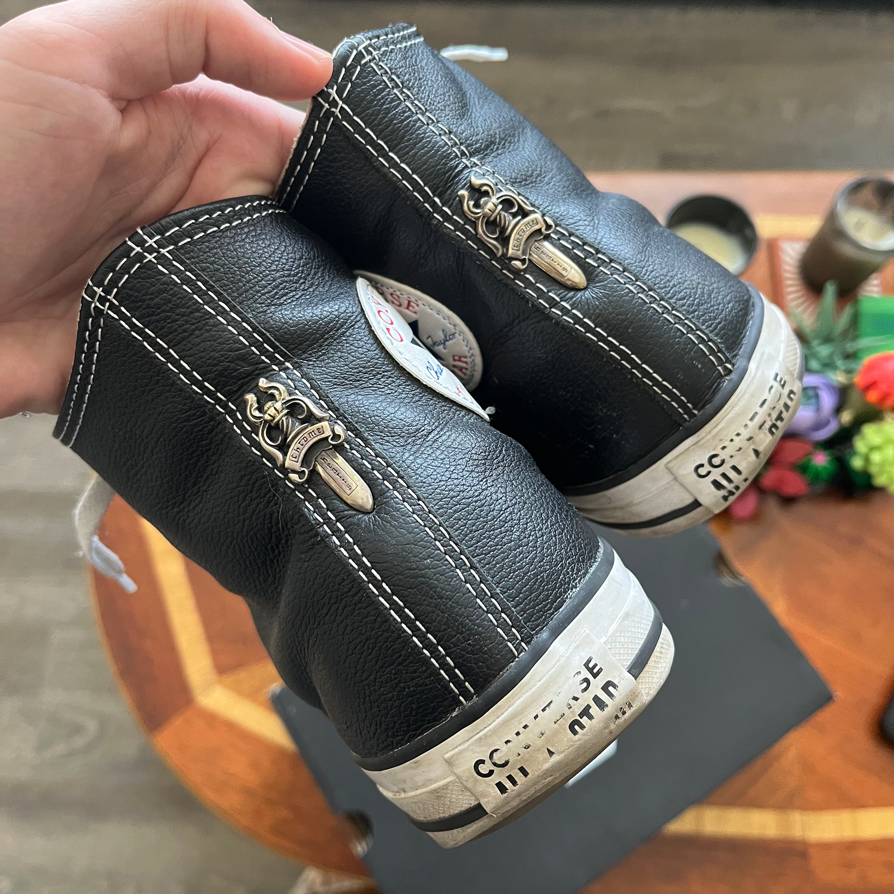 Chrome Hearts Cross Patch Dagger All Star Converse High Tops