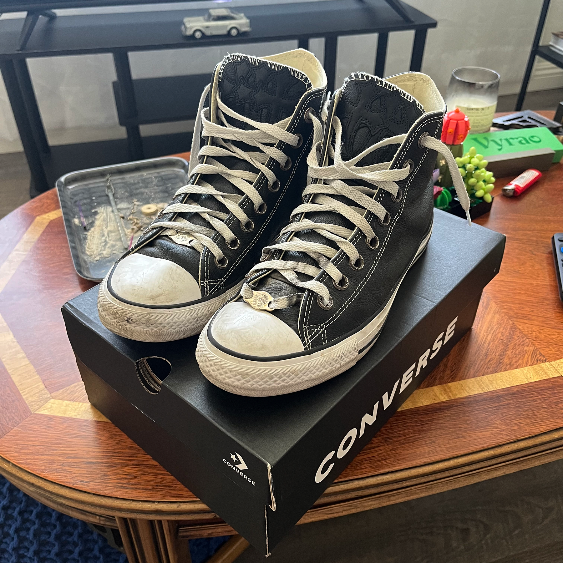 Chrome Hearts Cross Patch Dagger All Star Converse High Tops