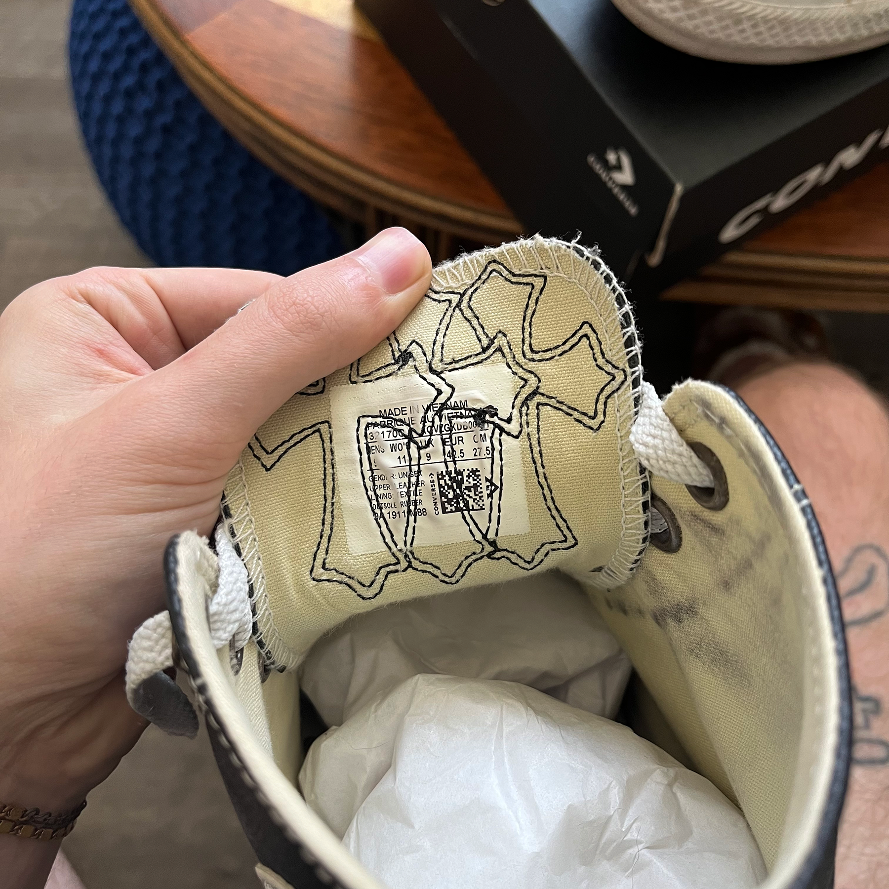 Chrome Hearts Cross Patch Dagger All Star Converse High Tops