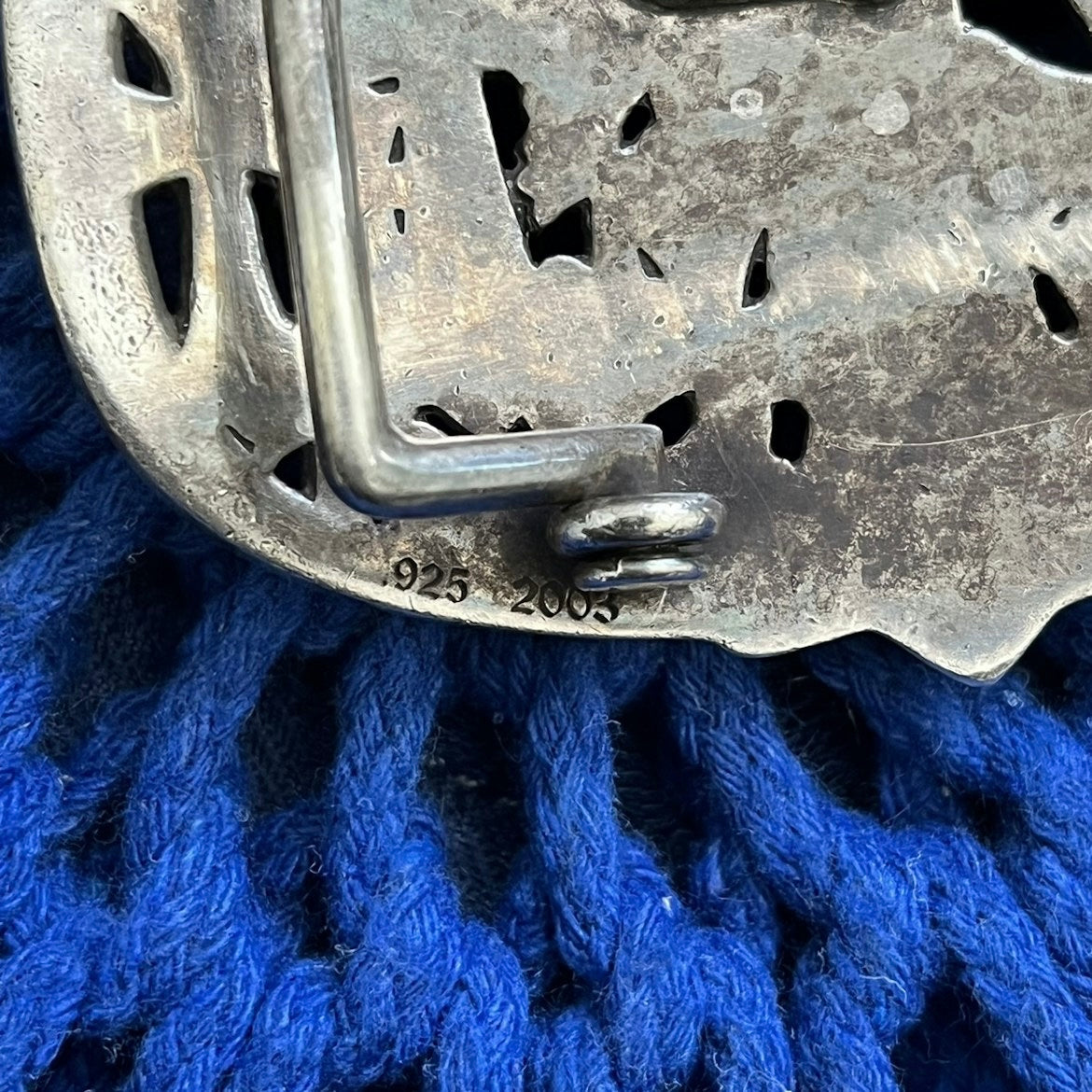 Chrome Hearts Cemetery Belt Buckle & White Leather Belt