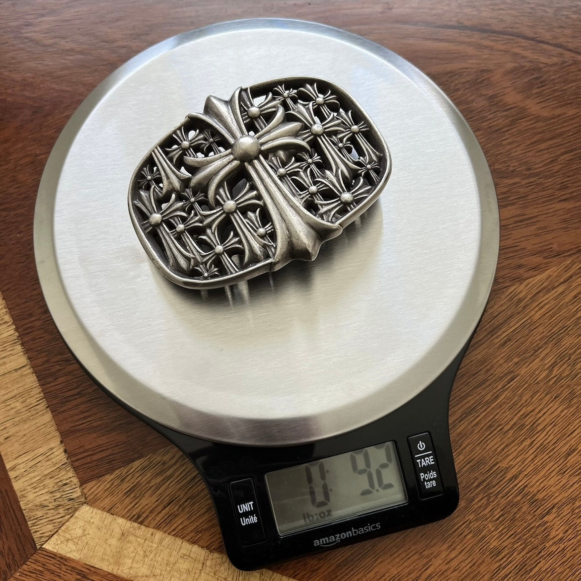 Chrome Hearts Cemetery Belt Buckle & White Leather Belt