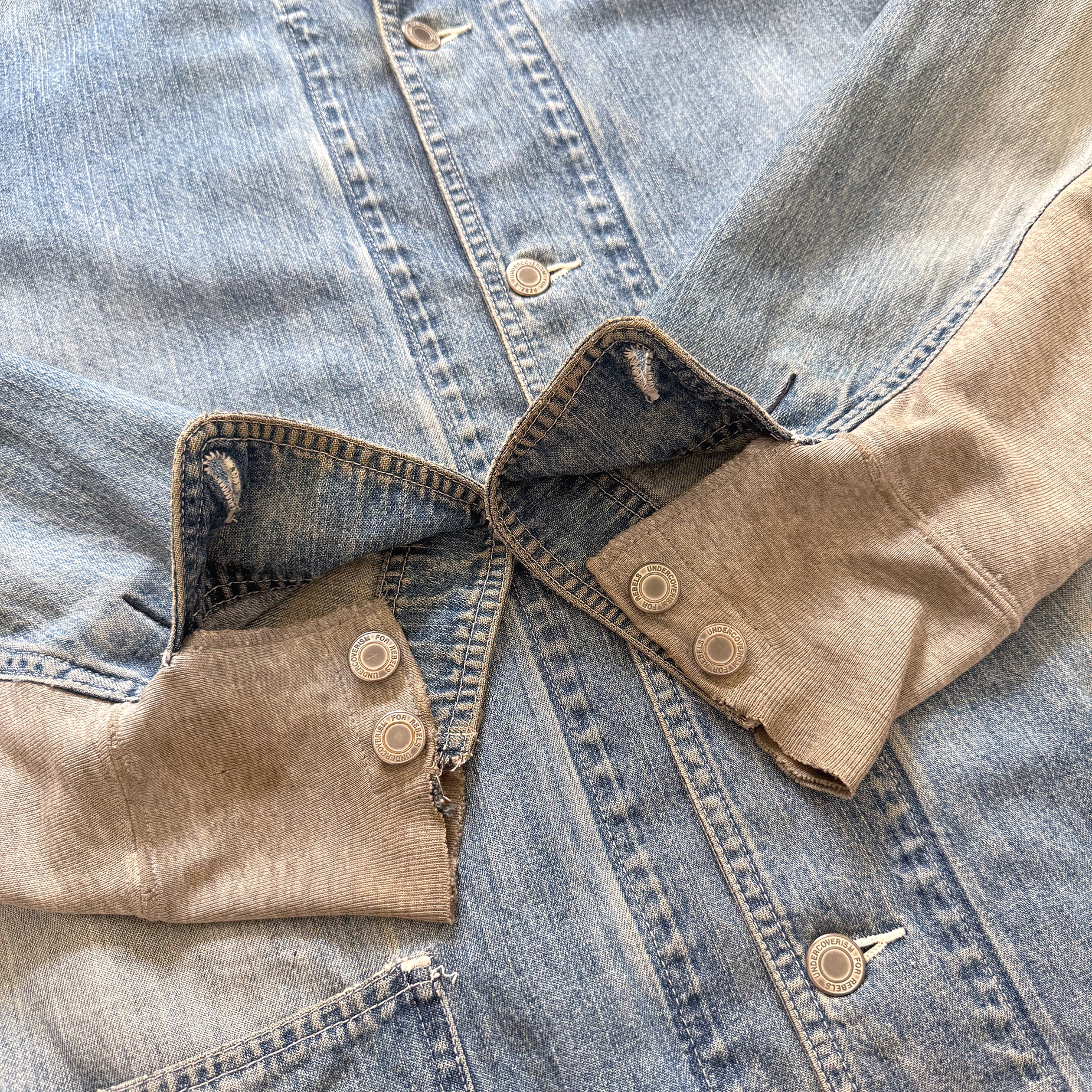 Undercover AW03 Paper Doll Hybrid Reconstructed Denim Chore Jacket