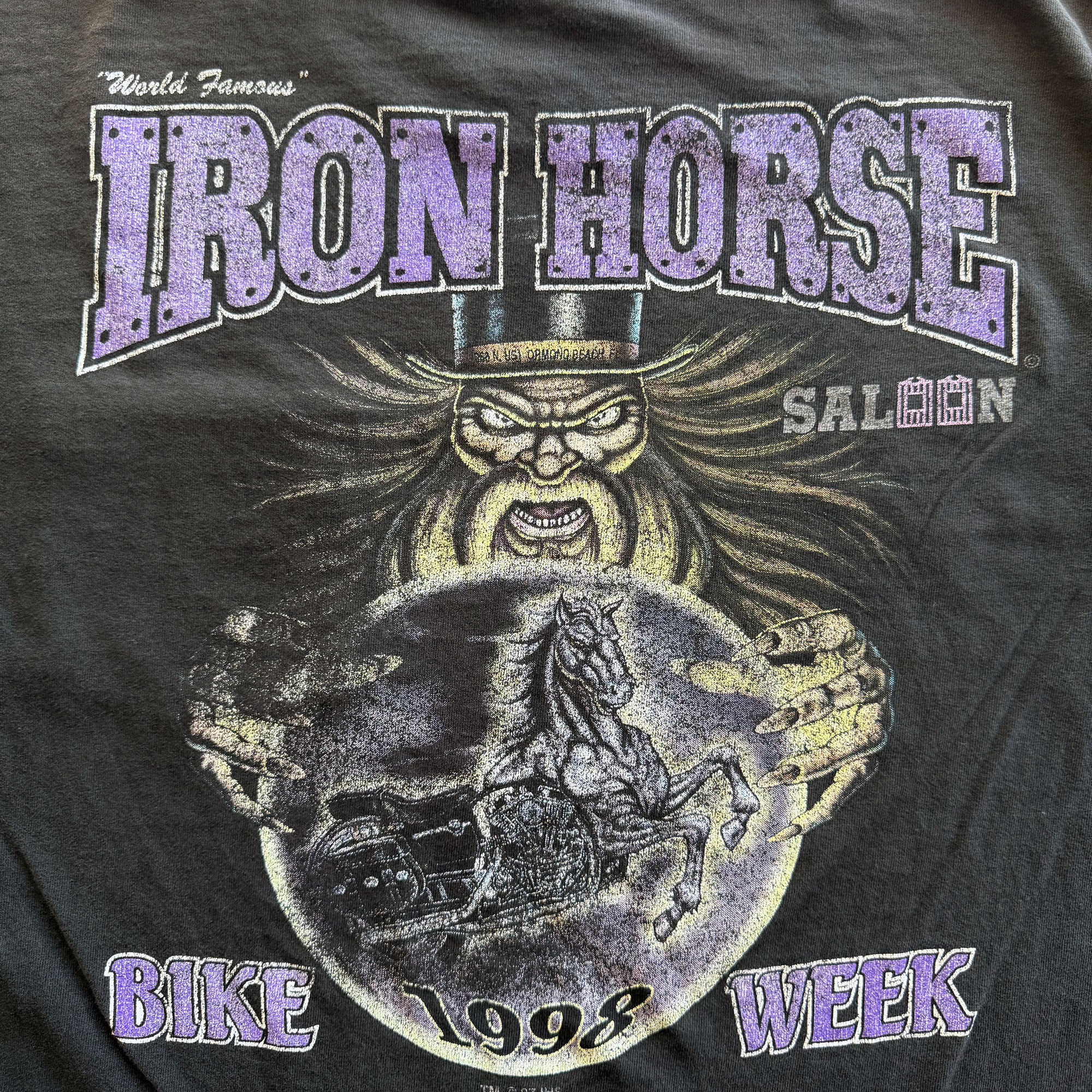 Vintage 1998 Iron Horse Saloon Motorcycle Bike Week Tee