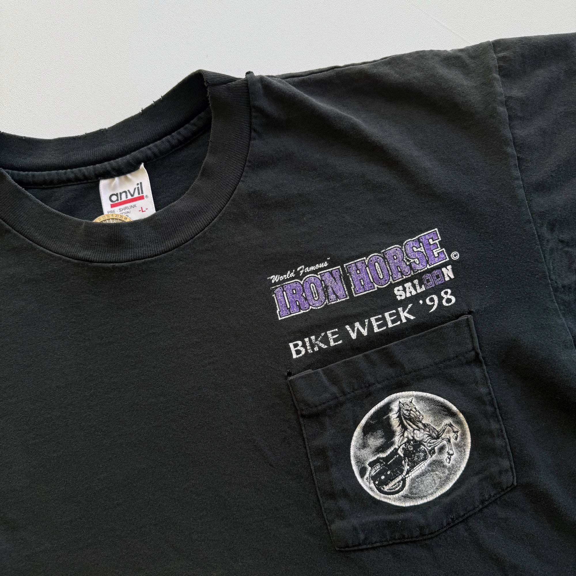 Vintage 1998 Iron Horse Saloon Motorcycle Bike Week Tee