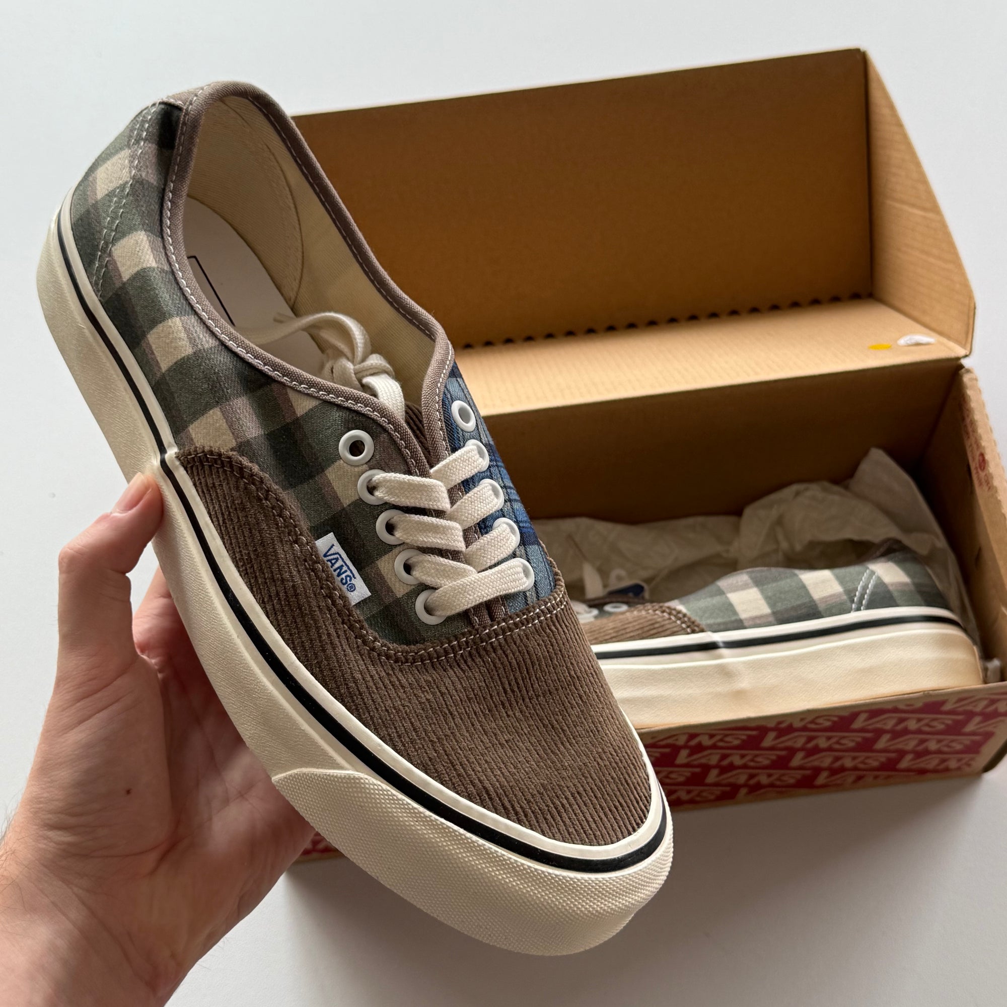 Vans Authentic 44 DX 'Anaheim Factory - Cord Plaid Walnut' (Size 9 or 9.5)