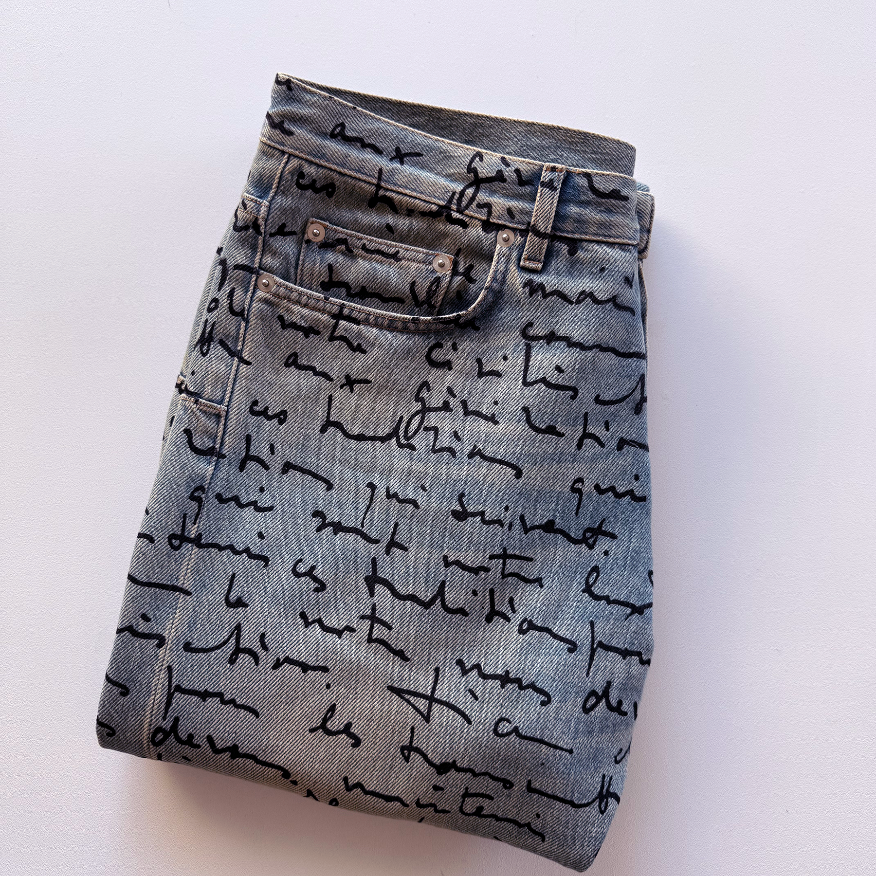 Dior SS15 Handwritten Script Denim