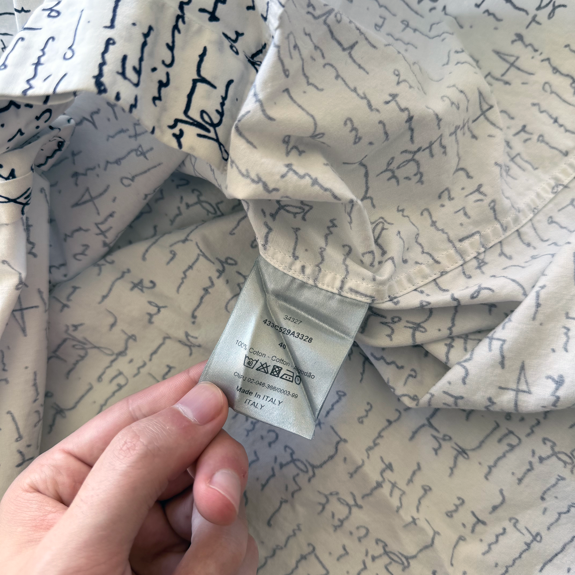 Dior SS15 Handwritten Script Shirt
