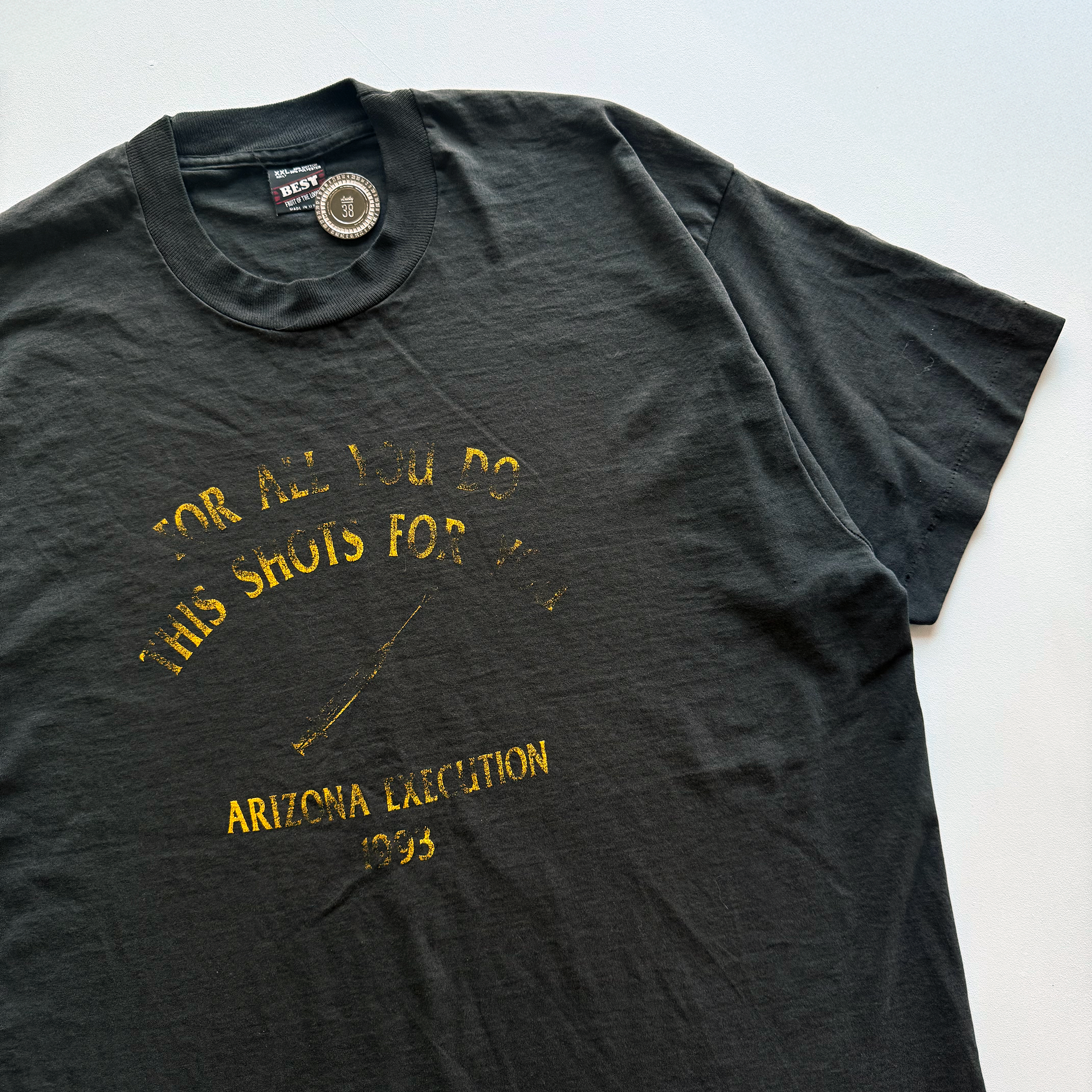 Vintage 1993 Lethal Injection Death Row Execution Tee