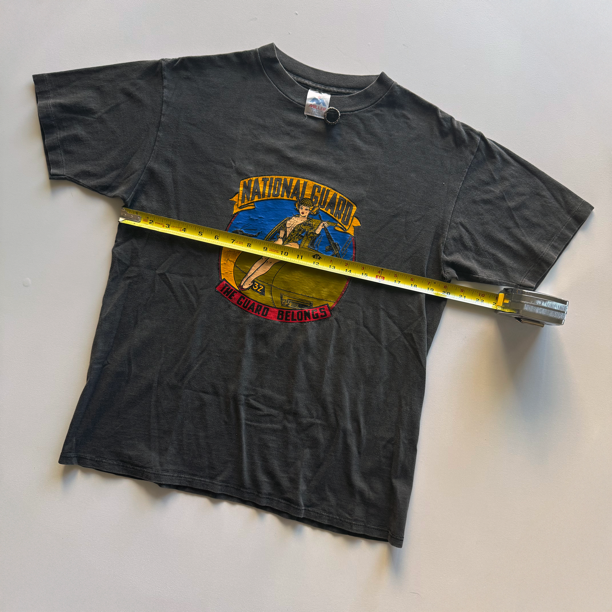 Vintage 1980s National Guard Military Pin Up Girl Tee