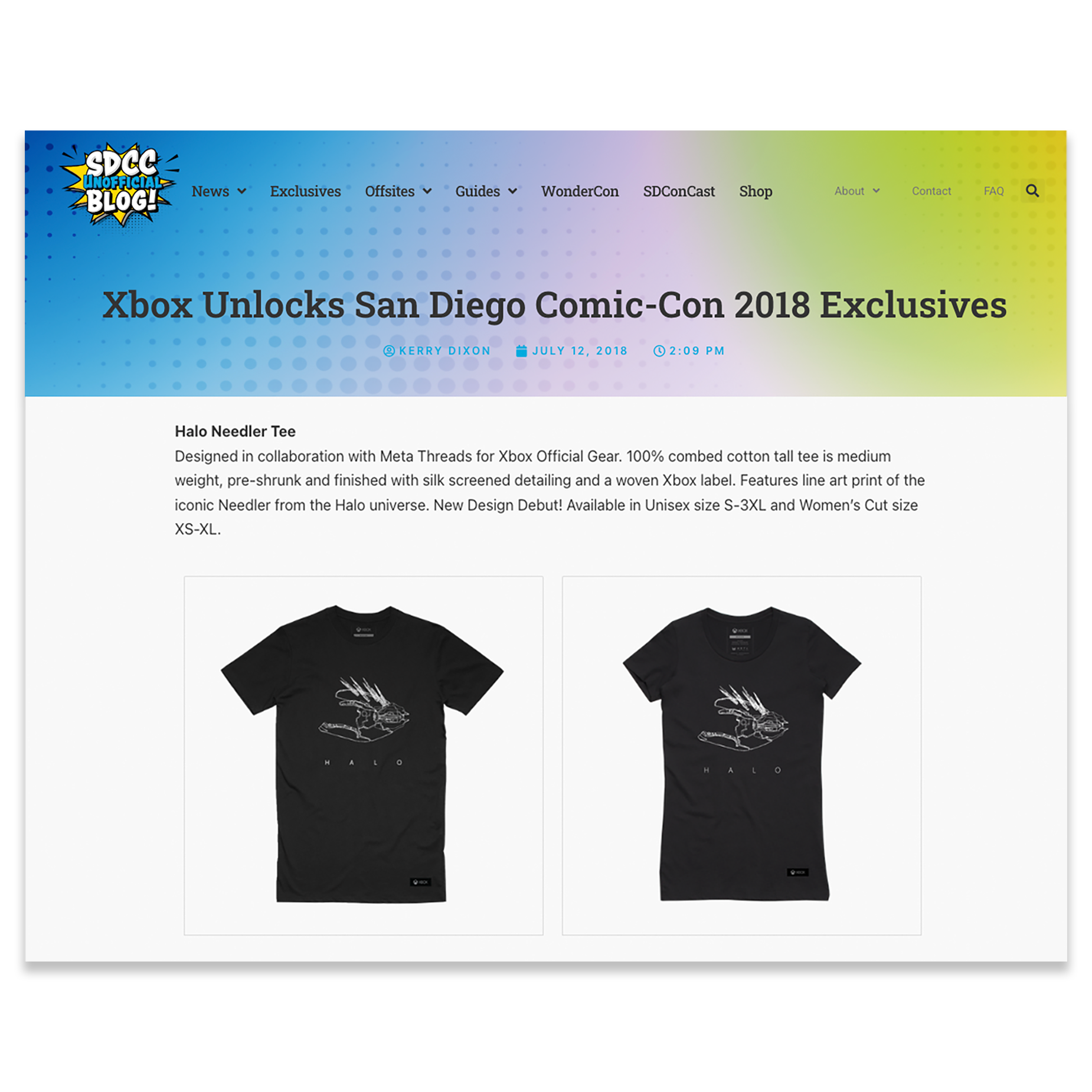 Vintage 2018 Halo Comic Con Exclusive Needler Tee
