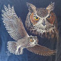 Vintage 1990s Great Horned Owl Nature Tee