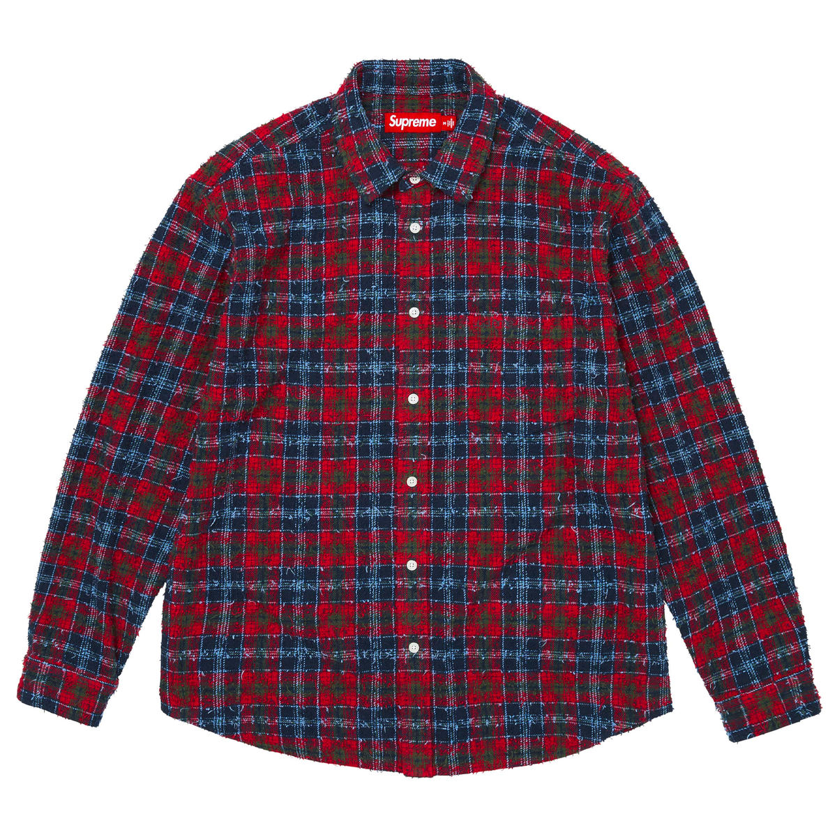 Supreme FW26 Frayed Textured Plaid Shirt