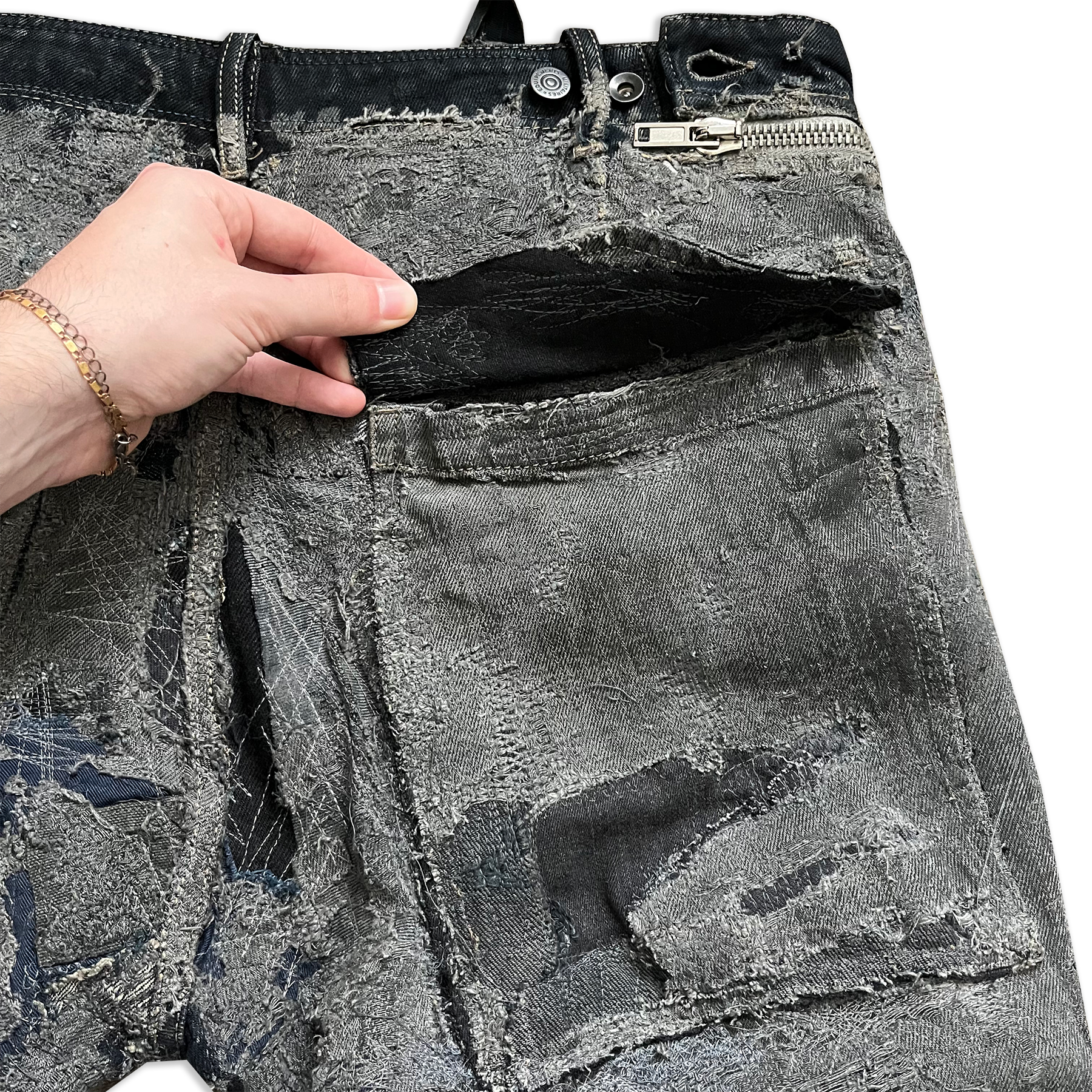 Rick Owens SS09 Strutter Hogwash Patchwork Denim Aircuts