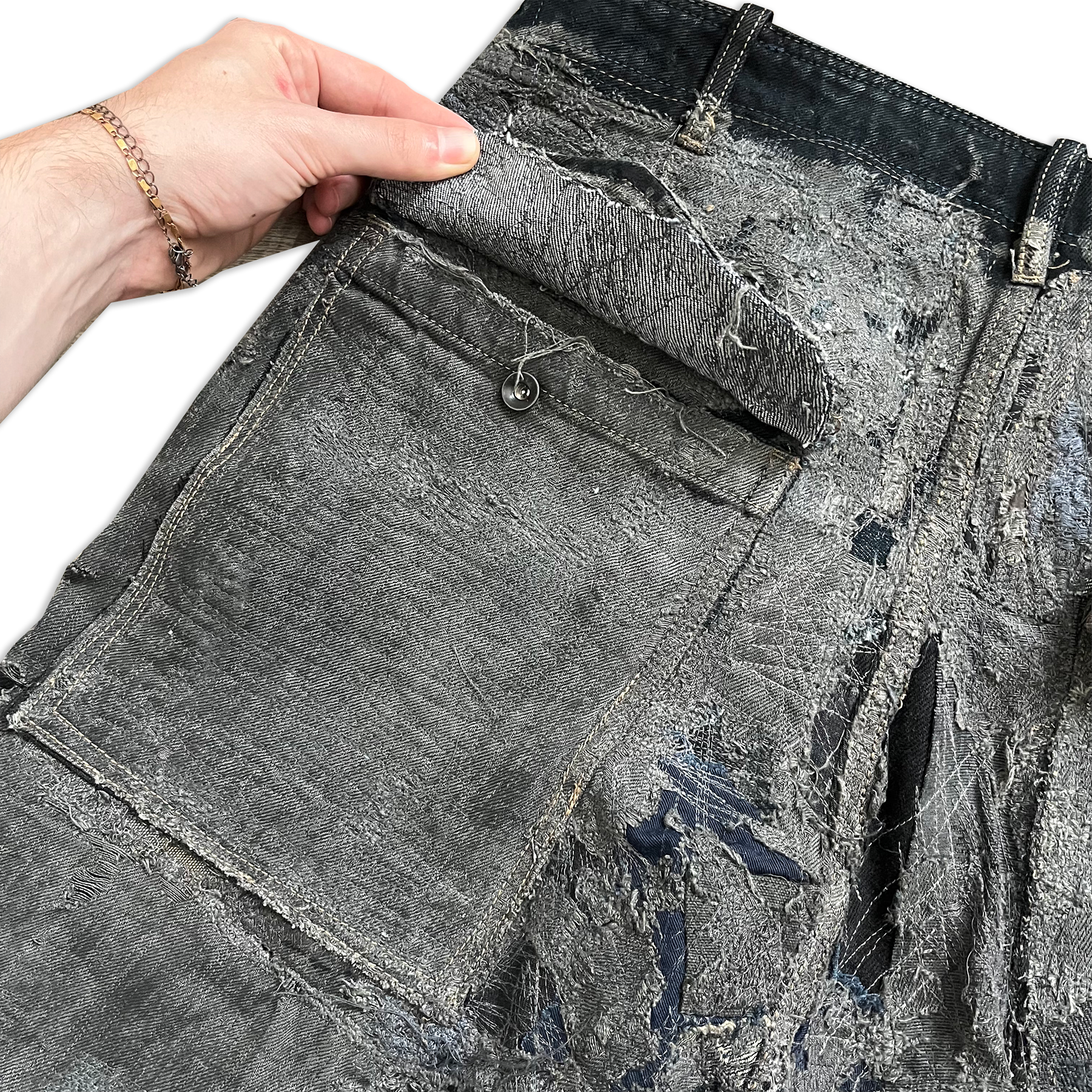 Rick Owens SS09 Strutter Hogwash Patchwork Denim Aircuts