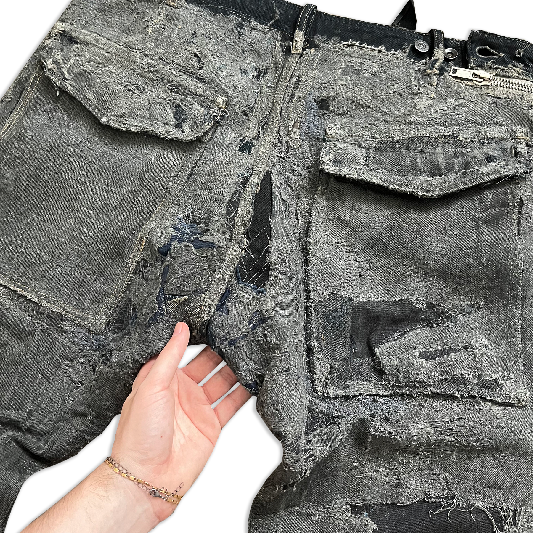 Rick Owens SS09 Strutter Hogwash Patchwork Denim Aircuts