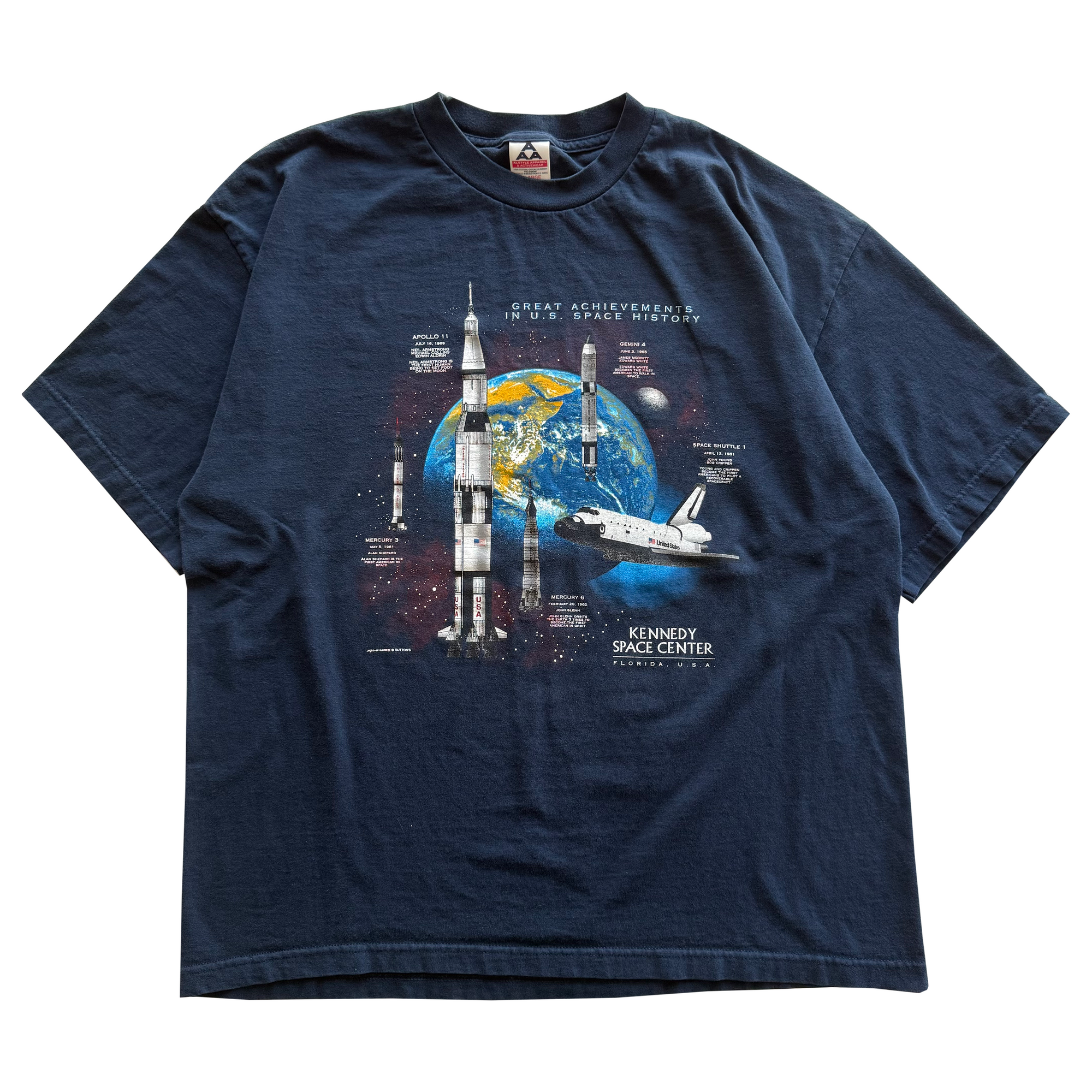 Vintage 1998 NASA US Space History Tee