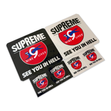 Supreme FW09 Nine Lives "See You In Hell" Sticker Set