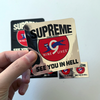 Supreme FW09 Nine Lives "See You In Hell" Sticker Set