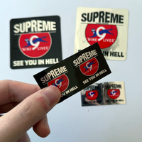 Supreme FW09 Nine Lives "See You In Hell" Sticker Set