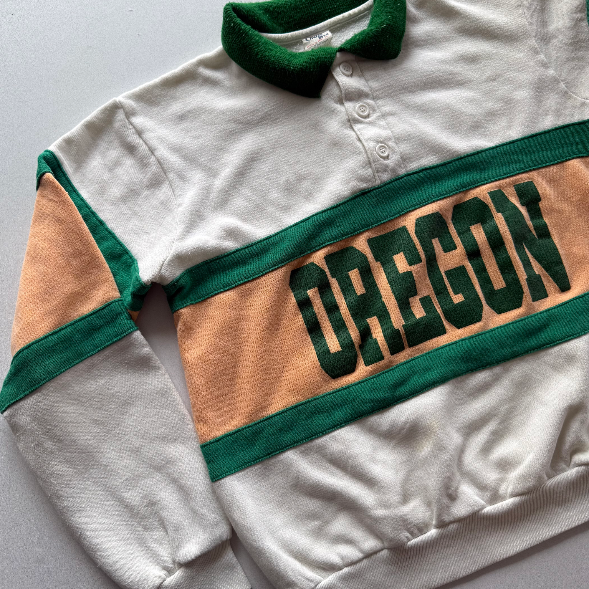 Vintage 1980s Oregon Ducks UO Chalk Line Rugby Sweatshirt