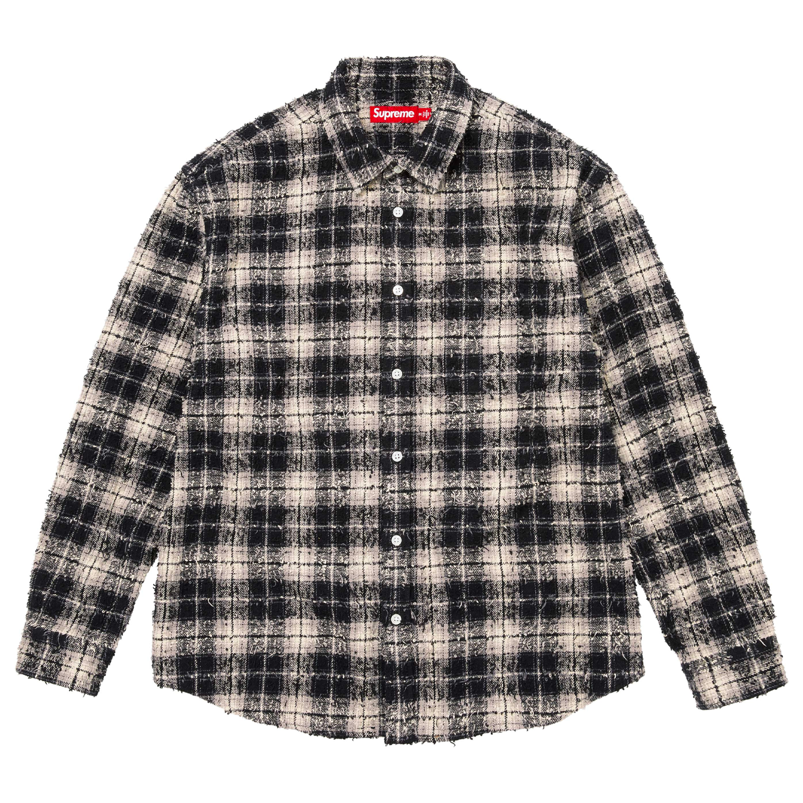 Supreme FW26 Frayed Textured Plaid Shirt