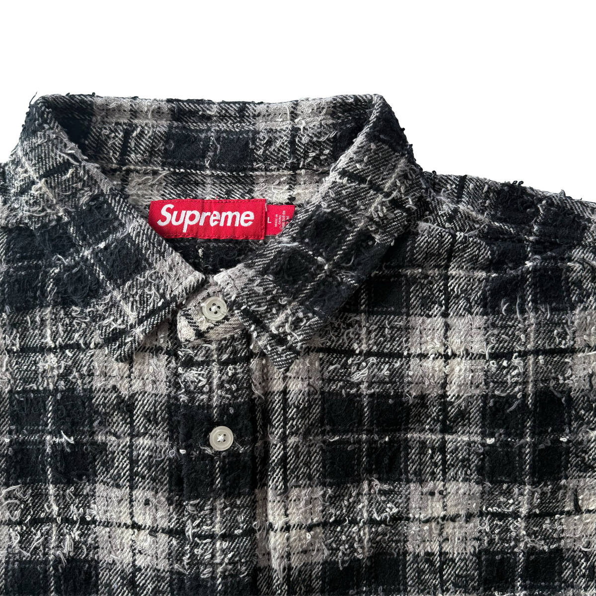 Supreme FW26 Frayed Textured Plaid Shirt